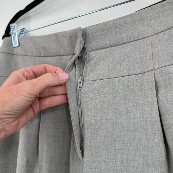 Worthington NWT Womens Wide Leg Trouser Pants Size 12 Hi Rise Gray Pleated Front - Picture 4 of 11